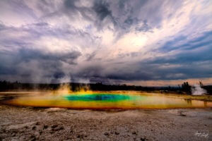 Morning whispers - Early morning view of Yellowstone's geysers