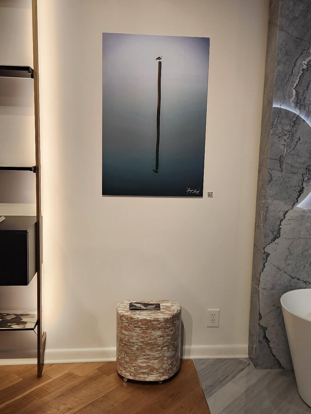 A print installed in a room